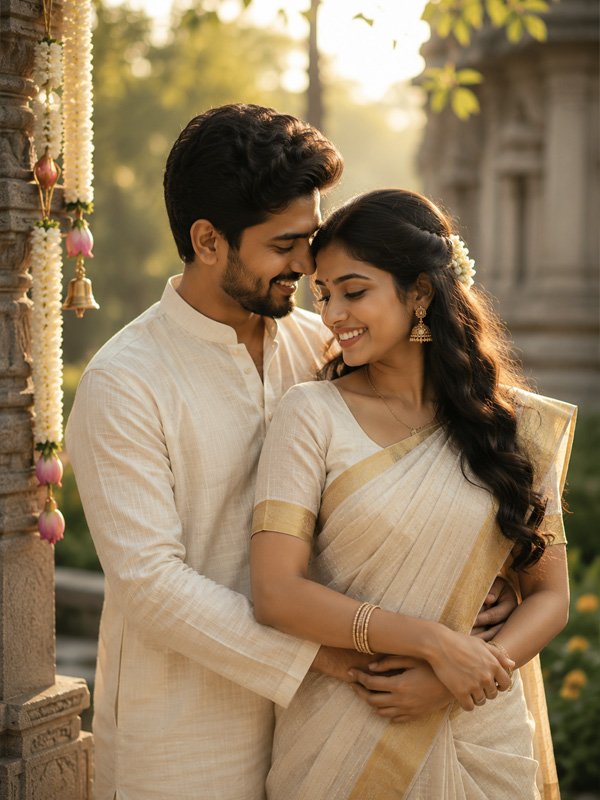 Athira and Arun sharing a special moment